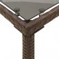 Preview: Gartentisch mit Glasplatte Braun 115x54x74 cm Poly Rattan