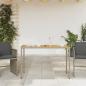 Preview: Gartentisch mit Akazienholz-Platte Grau 115x54x74cm Poly Rattan