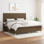 Preview: ARDEBO.de - Boxspringbett mit Matratze Dunkelbraun 200x200 cm Stoff