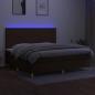 Preview: Boxspringbett mit Matratze & LED Dunkelbraun 200x200 cm Stoff