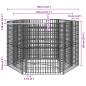 Preview: Sechseckiges Gabionen-Hochbeet 160×140×100 cm