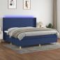 Preview: ARDEBO.de - Boxspringbett mit Matratze & LED Blau 200x200 cm Stoff