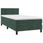 Preview: Boxspringbett mit Matratze Dunkelgrün 100x200 cm Samt