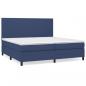 Preview: Boxspringbett mit Matratze Blau 200x200 cm Stoff