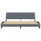 Preview: Bettgestell mit LED-Leuchten Dunkelgrau 200x200 cm Samt