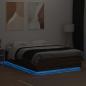 Preview: Bettgestell mit LED Braun Eichen-Optik 160x200 cm Holzwerkstoff