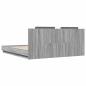 Preview: Bettgestell mit Kopfteil Grau Sonoma 200x200cm Holzwerkstoff
