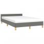 Preview: Bettgestell mit Kopfteil Dunkelgrau 120x190 cm Stoff