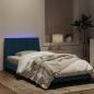 Preview: Bettgestell mit LED-Leuchten Blau 100x200 cm Samt