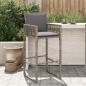 Preview: ARDEBO.de - Garten-Barhocker mit Kissen 2 Stk. Grau Poly Rattan