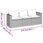 Preview: Gartensofa 3-Sitzer mit Kissen Grau Poly Rattan