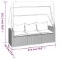 Preview: 3-Sitzer-Gartensofa mit Dach und Fußhocker Grau Poly Rattan