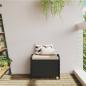 Preview: ARDEBO.de - Gartenhocker mit Kissen Schwarz 58x46x46 cm Poly Rattan