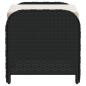 Preview: Gartenhocker mit Kissen Schwarz 58x46x46 cm Poly Rattan