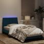 Preview: Bettgestell mit LED-Leuchten Blau 90x190 cm Samt