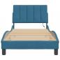 Preview: Bettgestell mit LED-Leuchten Blau 90x190 cm Samt