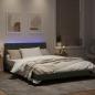 Preview: Bettgestell mit LED-Leuchten Hellgrau 120x200 cm Samt