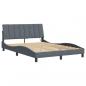 Preview: Bettgestell mit LED-Leuchten Dunkelgrau 140x190 cm Samt