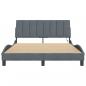 Preview: Bettgestell mit LED-Leuchten Dunkelgrau 140x190 cm Samt