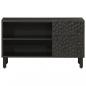 Preview: TV-Schrank Schwarz 80x31x46 cm Massivholz Mango