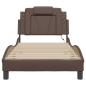 Preview: Bettgestell mit LED Braun 90x190 cm Kunstleder