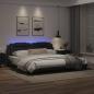Preview: Bettgestell mit LED Schwarz 200x200 cm Kunstleder