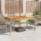 Preview: Gartentisch Grau 140x80x75 cm Poly Rattan Akazienholz