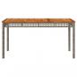 Preview: Gartentisch Grau 140x80x75 cm Poly Rattan Akazienholz