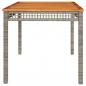 Preview: Gartentisch Grau 140x80x75 cm Poly Rattan Akazienholz