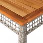 Preview: Gartentisch Grau 140x80x75 cm Poly Rattan Akazienholz