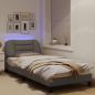 Preview: Bettgestell mit LED Taupe 90x190 cm Stoff
