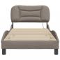 Preview: Bettgestell mit LED Taupe 90x190 cm Stoff
