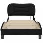 Preview: Bettgestell mit LED Schwarz 90x190 cm Stoff