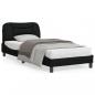 Preview: ARDEBO.de - Bettgestell mit LED Schwarz 90x200 cm Stoff