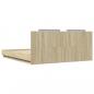 Preview: Bettgestell mit Kopfteil Sonoma-Eiche 200x200 cm Holzwerkstoff
