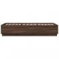 Preview: Bettgestell mit LED Braun Eichen-Optik 100x200 cm Holzwerkstoff