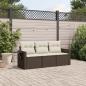 Preview: ARDEBO.de - 3-tlg. Garten-Sofagarnitur mit Kissen Braun Poly Rattan