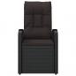 Preview: Gartensessel mit Kissen 2 Stk. Verstellbar Schwarz Poly Rattan