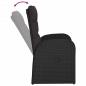 Preview: Gartensessel mit Kissen 2 Stk. Verstellbar Schwarz Poly Rattan