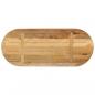 Preview: Tischplatte 80x40x3,8 cm Oval Raues Massives Mangoholz
