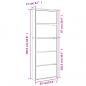 Preview: Schuhschrank mit Spiegel 5 Fächer Betongrau 63x17x169,5 cm