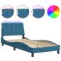 Preview: Bettgestell mit LED-Leuchten Blau 80x200 cm Samt