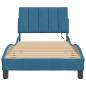 Preview: Bettgestell mit LED-Leuchten Blau 90x200 cm Samt