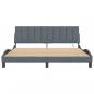 Preview: Bettgestell mit LED-Leuchten Dunkelgrau 180x200 cm Samt