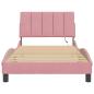 Preview: Bettgestell mit LED-Leuchten Rosa 100x200 cm Samt