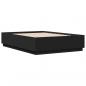 Preview: Bettgestell mit LED Schwarz 150x200 cm Holzwerkstoff