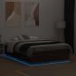 Preview: Bettgestell mit LED Braun Eichen-Optik 140x190 cm Holzwerkstoff