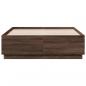 Preview: Bettgestell mit LED Braun Eichen-Optik 140x190 cm Holzwerkstoff