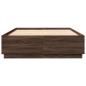Preview: Bettgestell mit LED Braun Eichen-Optik 120x200 cm Holzwerkstoff