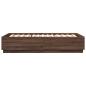 Preview: Bettgestell mit LED Braun Eichen-Optik 120x200 cm Holzwerkstoff